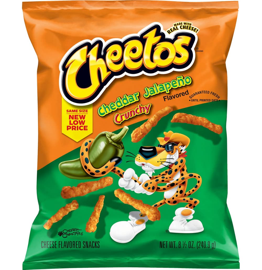 Cheetos Crunchy Cheese Flavored Snacks Cheddar Jalapeno Flavored 8 1/2 Oz