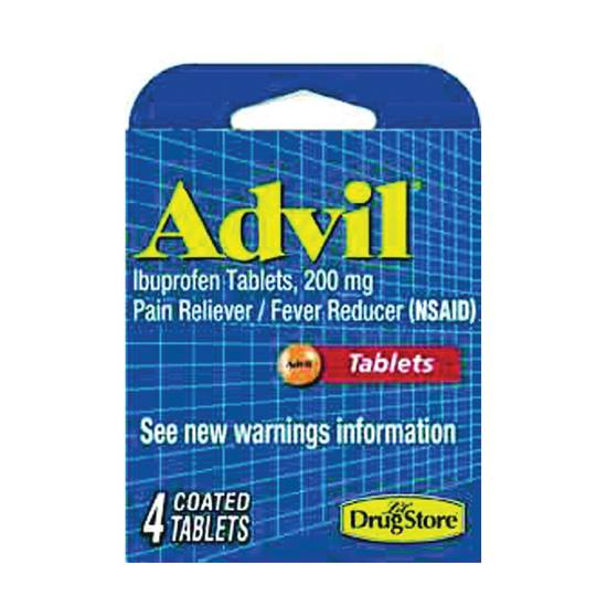 Advil Ibuprofen Pain Reliever + Fever Reducer Tablets 4 Count