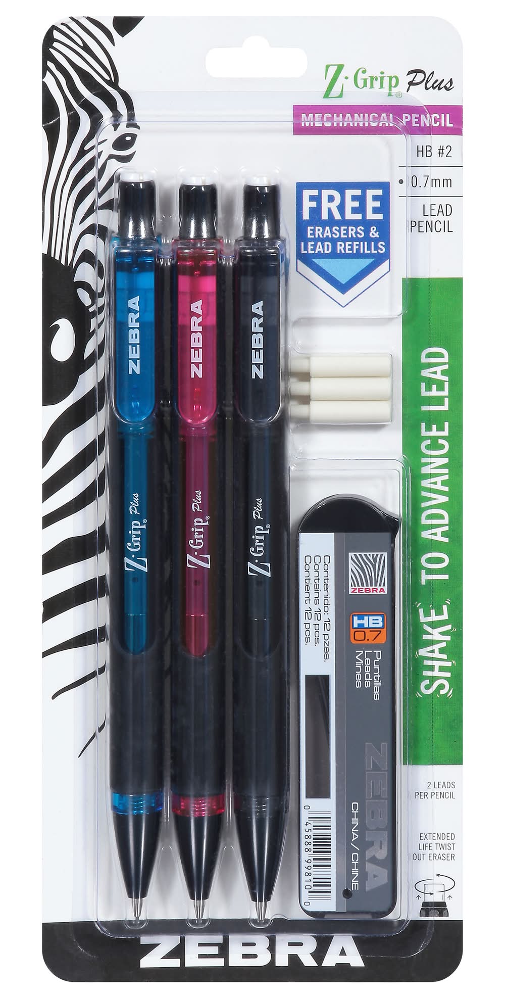 Zebra pen Z-Grip Plus 0.7 mm Mechanical Pencil (2.3 oz, 3 ct)