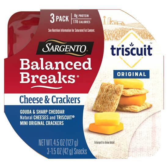 Sargento Balanced Breaks Triscuit Original Cheese & Crackers Trays (3 ct)(gouda-sharp cheddar)