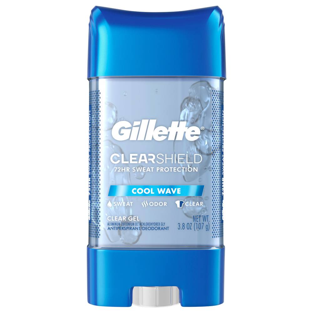 Gillette Clearshield Antiperspirant/Deodorant, Clear Gel, Cool Wave 3.8 Oz