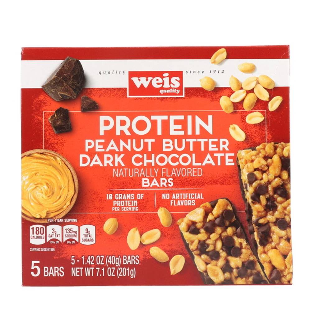 Weis Quality Protein Granola Bars Peanut Butter and Dark Chocolate (1.42 oz, 5 ct)