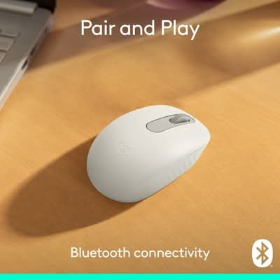 Logitech M196 Lightweight Bluetooth Wireless Optical Mouse, Off White