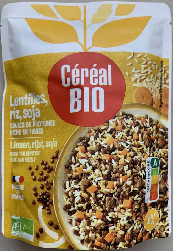Lentilles, riz & soja - céréal bio - 250g