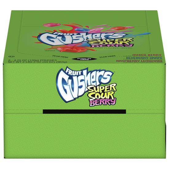 Fruit Gushers Super Sour Berry Fruit Flavored Snacks (8 ct)