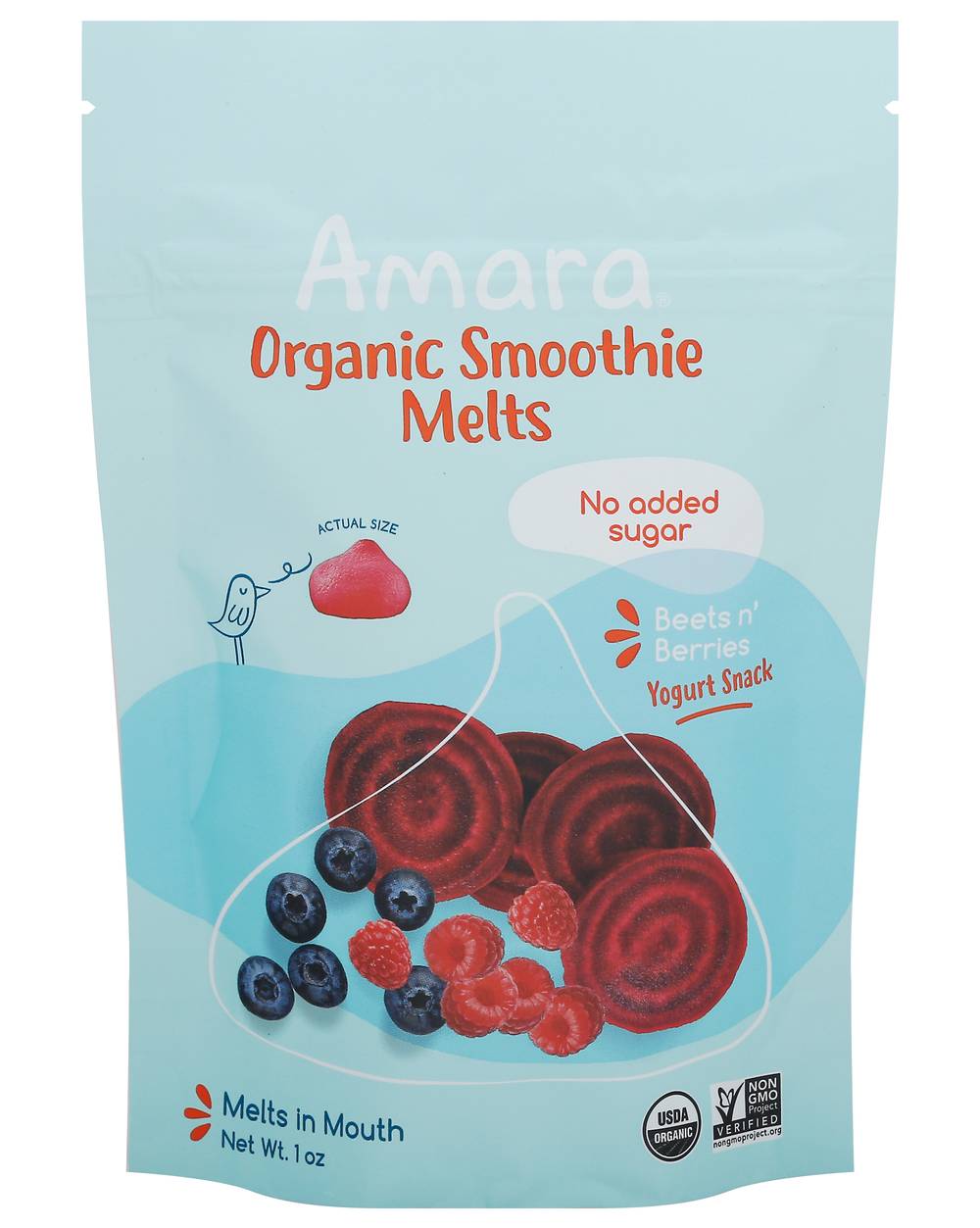 Amara Organic Smoothie Melts Pouch, Beets N' Berries (1 oz)