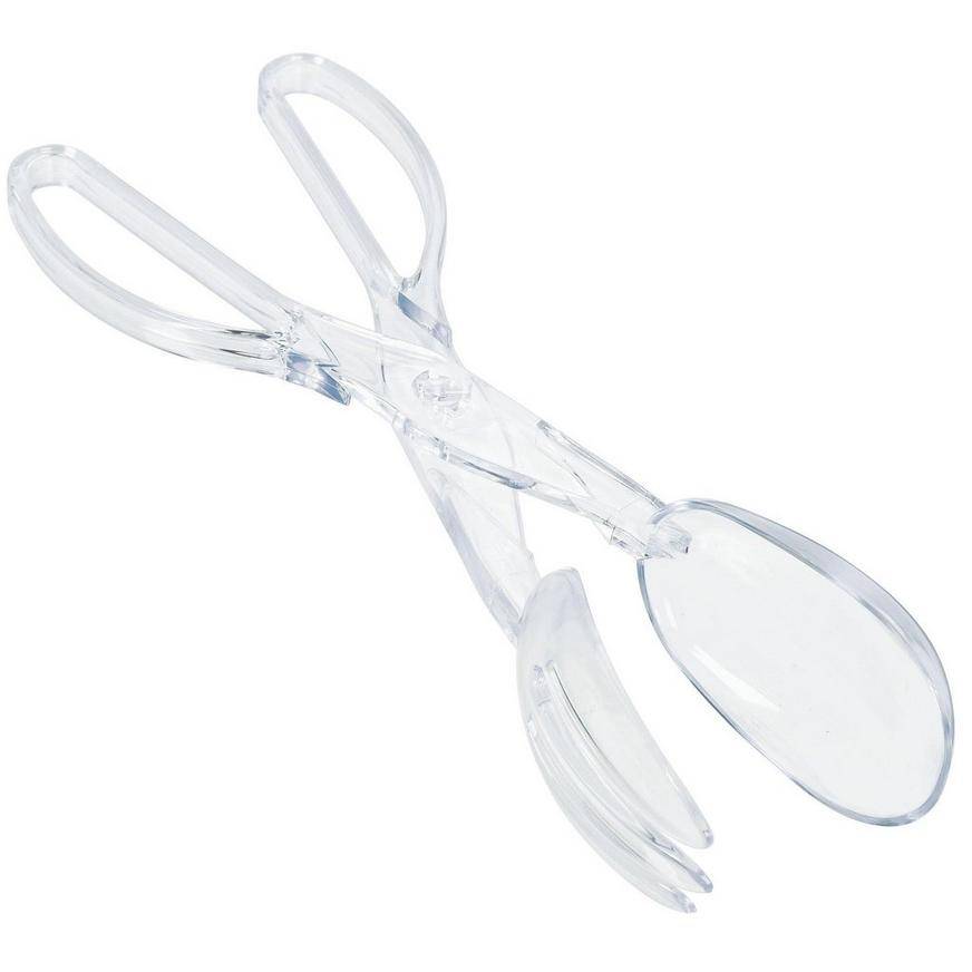 Clear Plastic Scissor Tongs, 11.5in