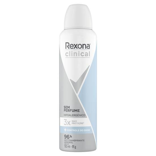 Rexona desodorante aerosol clinical sem perfume (150 ml)