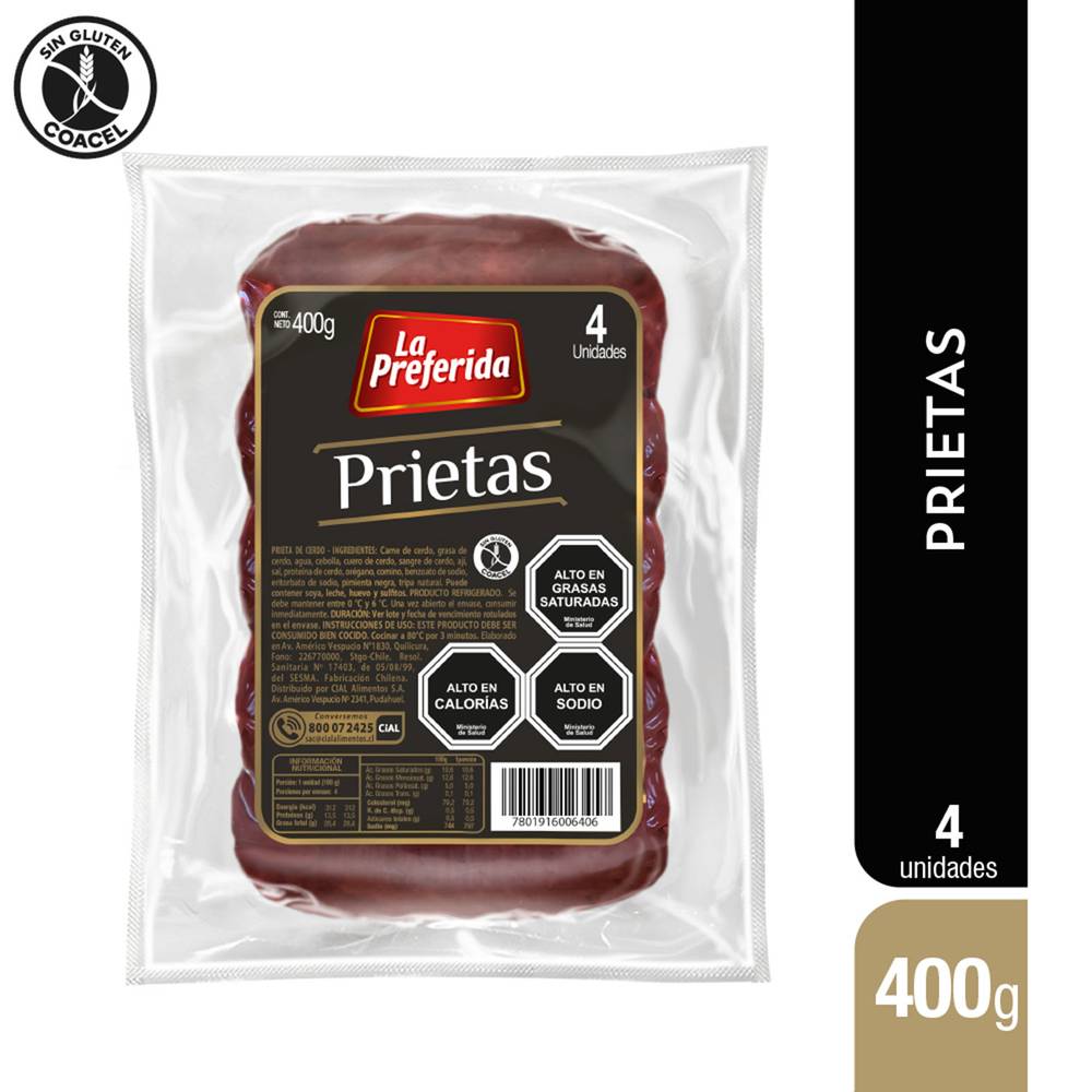 La Preferida �· Prietas parrilleras (4 un)