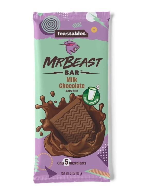 Mr Beast Feastables Milk Chocolate Block 60g