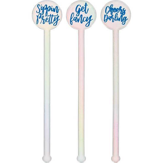Amscan Iridescent Drink Stirrers (12x 1sheets counts)