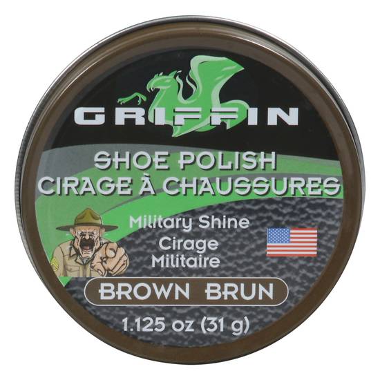 Griffin Military Shine Brown Brun Shoe Polish
