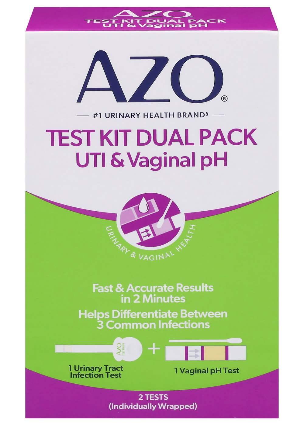 Azo Uti & Vaginal Ph Test Kit Dual pack (2 ct)