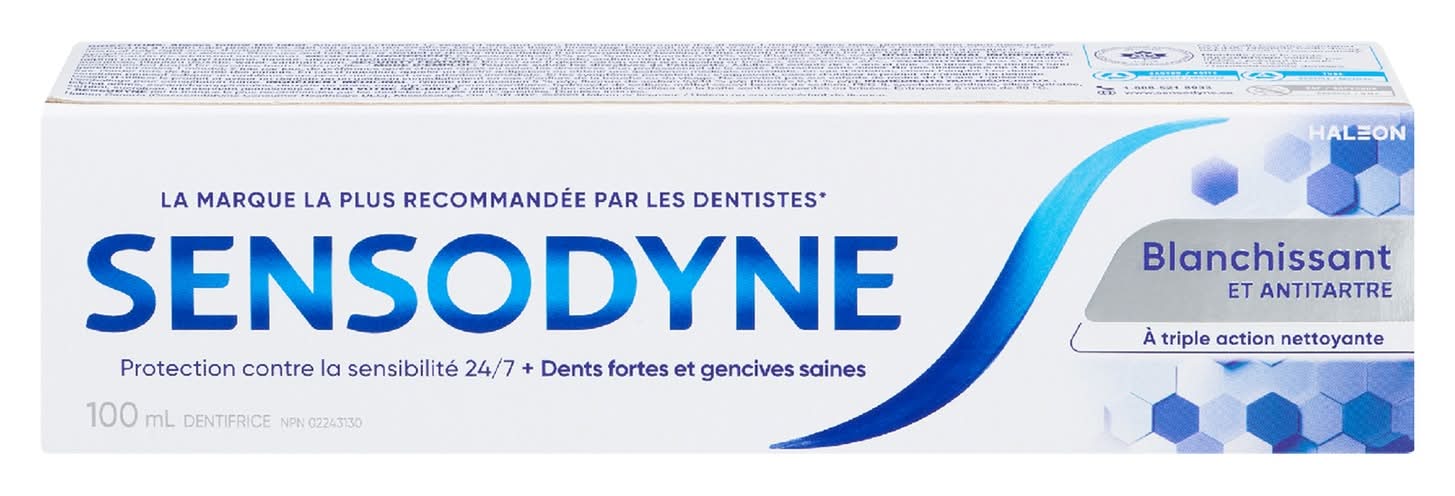 Sensodyne blanchissant plus action antitartre dentifrice - whitening plus tartar fighting toothpaste