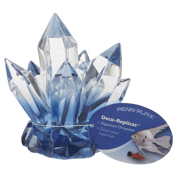Penn Plax Deco-Replicas Aquarium Ornament, Blue Crystal Cluster (1 ct)