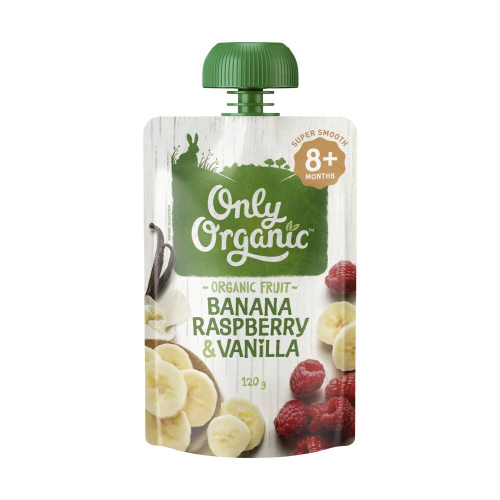 Only Organic Banana Raspberry & Vanilla Pouch 8+months (120g)