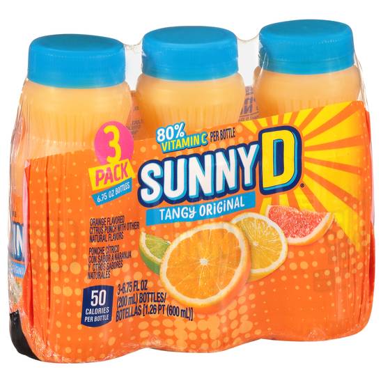 Sunny D Tangy Original Juice (3 pack, 6.75 fl oz) (orange-citrus punch)