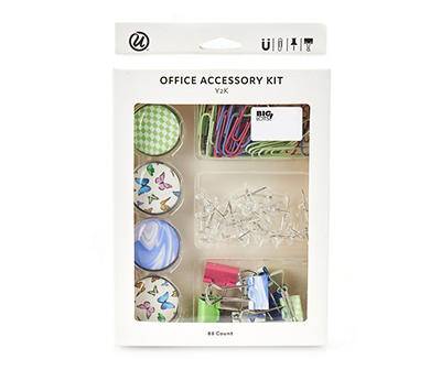 Green, Blue & Pink Y2K 88-Piece Office Accessory Kit