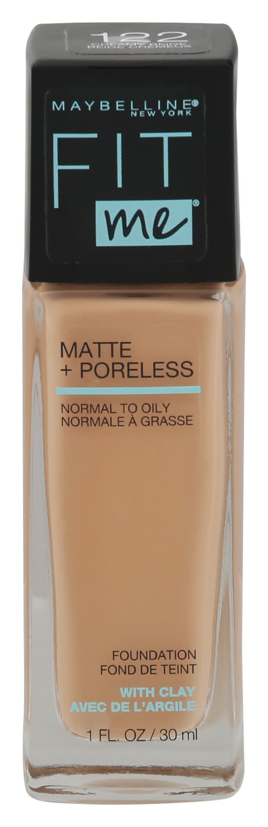 Maybelline Fit Me! 122 Creamy Beige Matte & Poreless Foundation (1 fl oz)