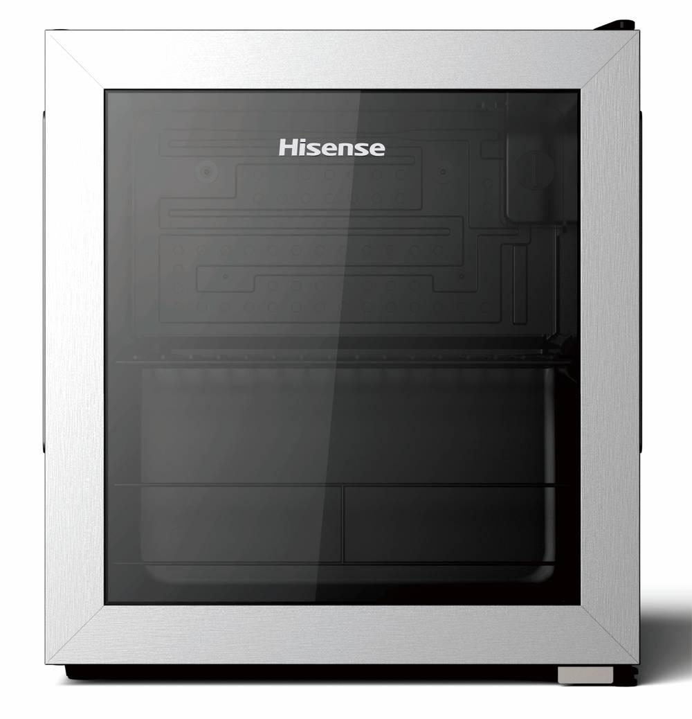 Hisense 17.5-in W 48-Can Capacity Silver Freestanding Beverage Refrigerator with Glass Door | HBC048N1AVD