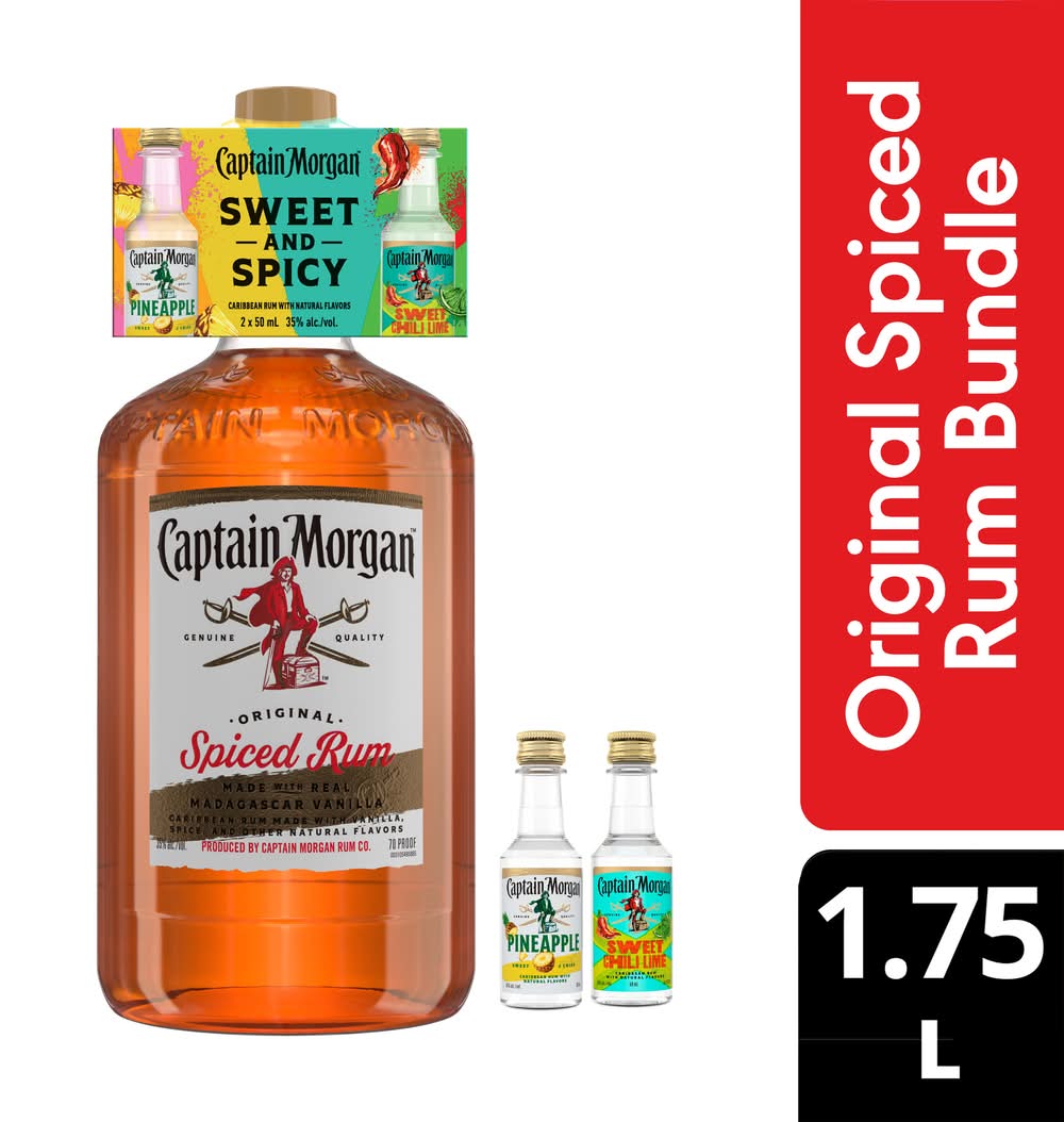Captain Morgan Original Spiced Rum Bundle, Pineapple-Sweet Chili Lime (62.6 fl oz, 3 ct)