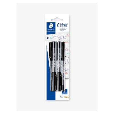 Staedtler Pack of 6 Black Ballpoint Pens (6s)