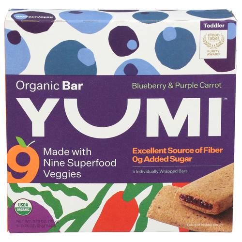 Yumi's Organic Superfood Veggie Bars (blueberry & purple carrot )