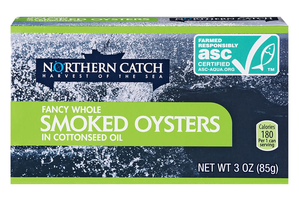 Northern Catch Fancy Whole Smoked Oysters in Cottonseed Oil (3 oz)