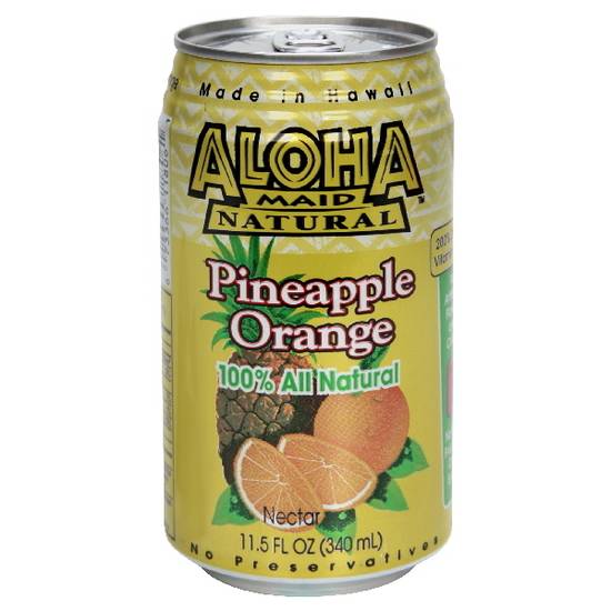 Aloha Maid 100% All Natural Pineapple Orange Nectar Juice (11.5 fl oz)