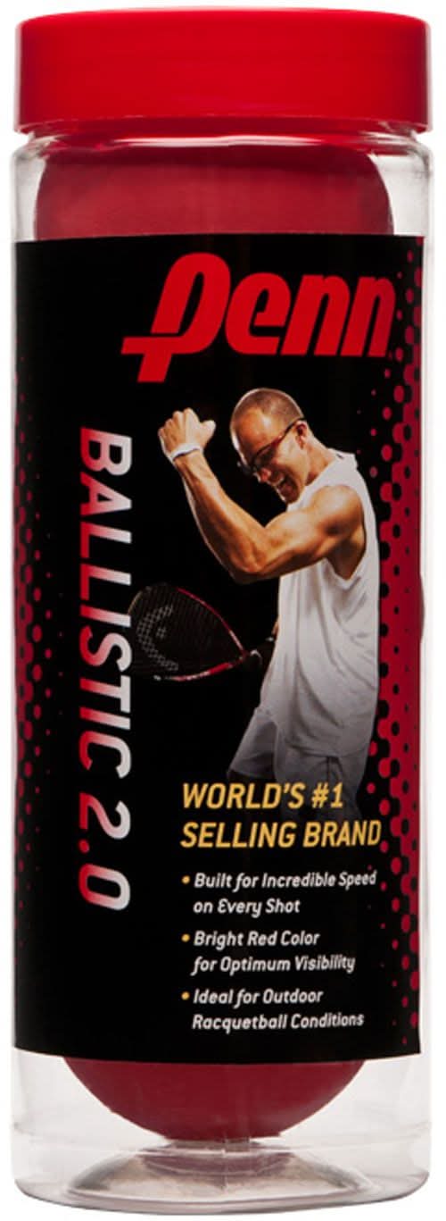 Penn Ballistic 2.0 Red Racquetballs (Red)