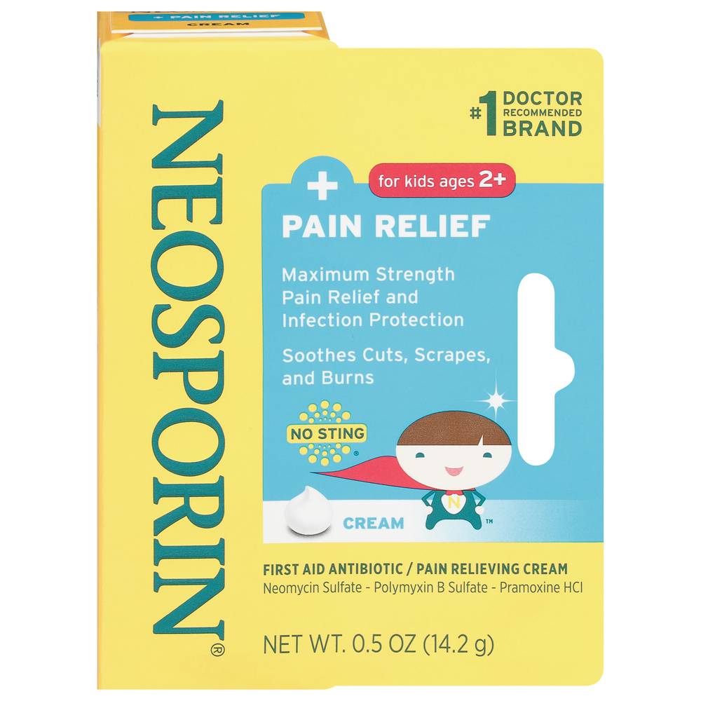 Neosporin First Aid Antibiotic + Pain Relief Cream For Kids (0.5 oz)