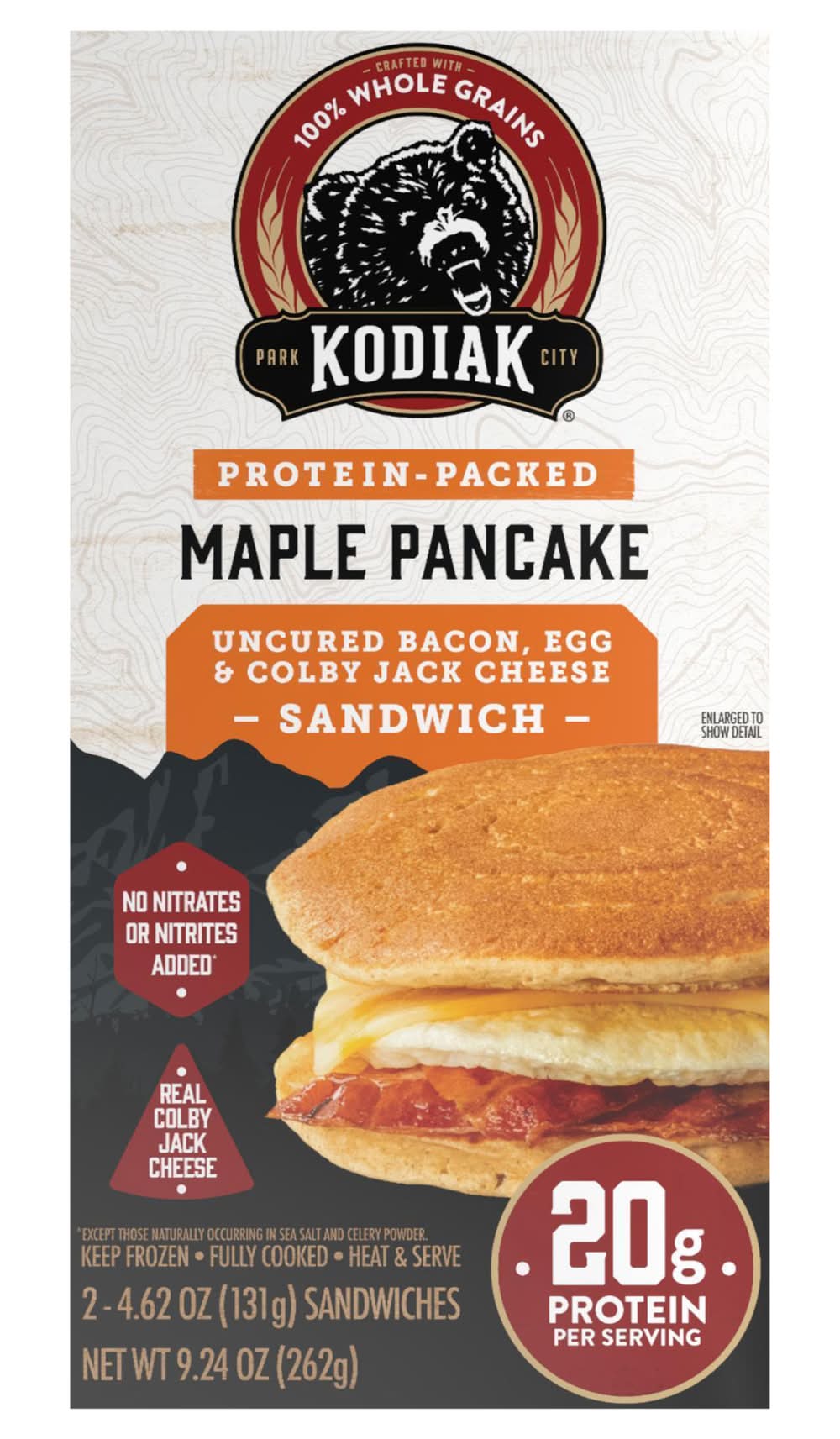 Kodiak Breakfast Sandwich Bacon & Colby Cheese (9.24 oz, 2 ct)