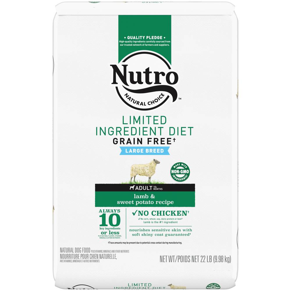 Nutro Grain Free Lamb & Sweet Potato Adult Large Breed Dog Food (22 ct)