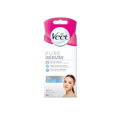 Veet Pure Cold Wax Strips For Face (20 units)