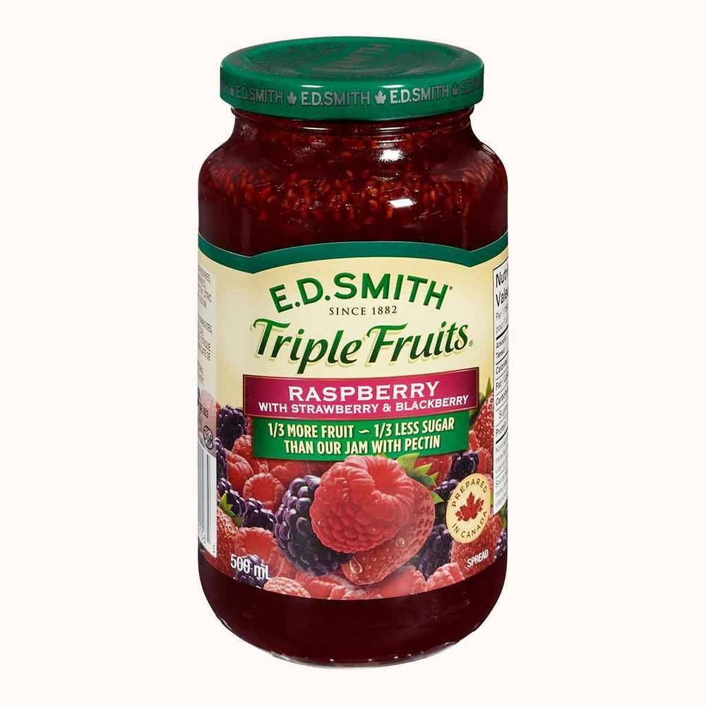 E.D Smith Triple Fruits Raspberry Strawberry & Blackberry Jam (500 g)
