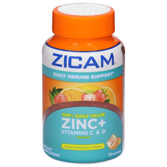 Zicam Citrus Strawberry Flavor Zinc + Vitamins C & D (70 ct)