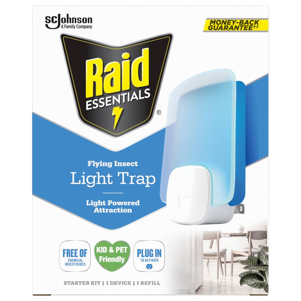 Raid Essentials Flying Insect Light Trap Starter Kit (2 ct)