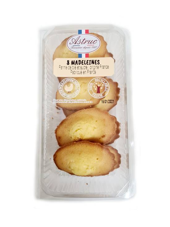 Biscuiterie Astruc - Madeleines pur beurre (8 pièces)