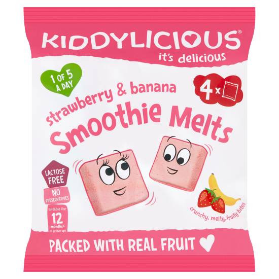 Kiddylicious Strawberry & Banana Smoothie Melts (4ct)