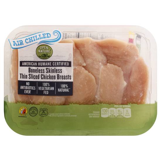Open Nature Boneless Skinless Thin Sliced Chicken Breasts