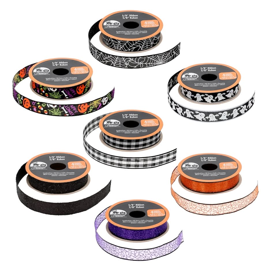 Seasonal Collection Halloween Theme Ribbon, Assorted Designs, 1-ct.