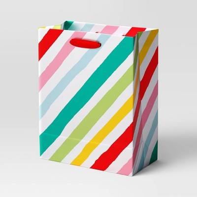 Wondershop Colorful Stripe Cub Christmas Gift Bag