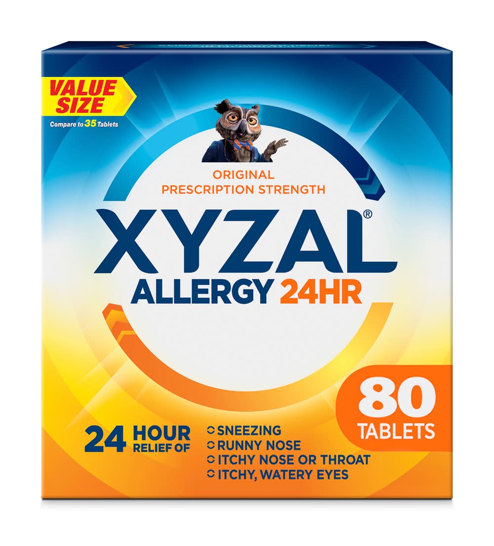 Xyzal 24Hr Allergy Relief Antihistamine 5 mg Tablets (80 ct)