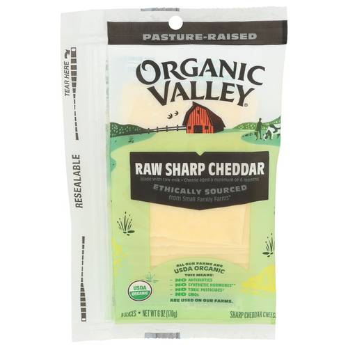 Organic Valley Organic Sliced Raw Sharp Cheddar Cheese