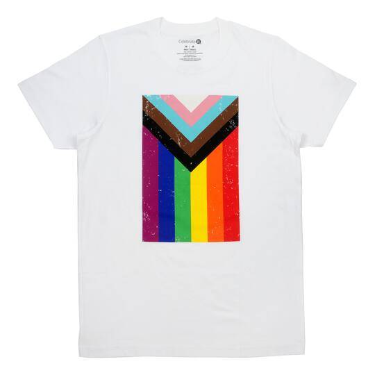 Progress Pride Flag Adult T-Shirt By Celebrate It