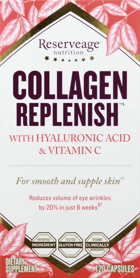 Reserveage Nutrition Collagen Replenish With Hyaluronic Acid & Vitamin C Capsules ( 120 ct )