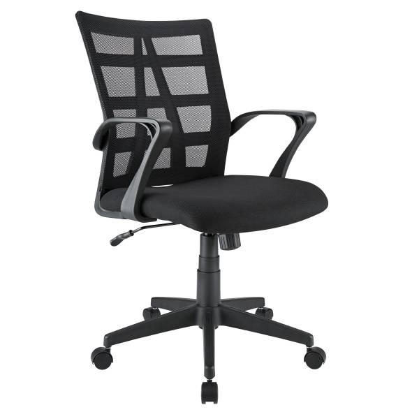 Realspace® Jaxby Mesh/Fabric Mid-Back Task Office Chair, Black, BIFMA Compliant