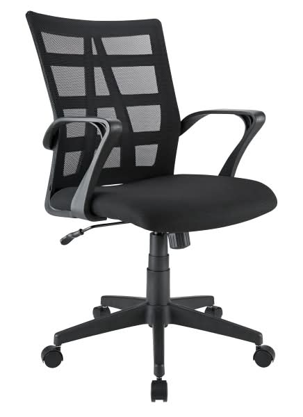 Realspace® Jaxby Mesh/Fabric Mid-Back Task Office Chair, Black, BIFMA Compliant