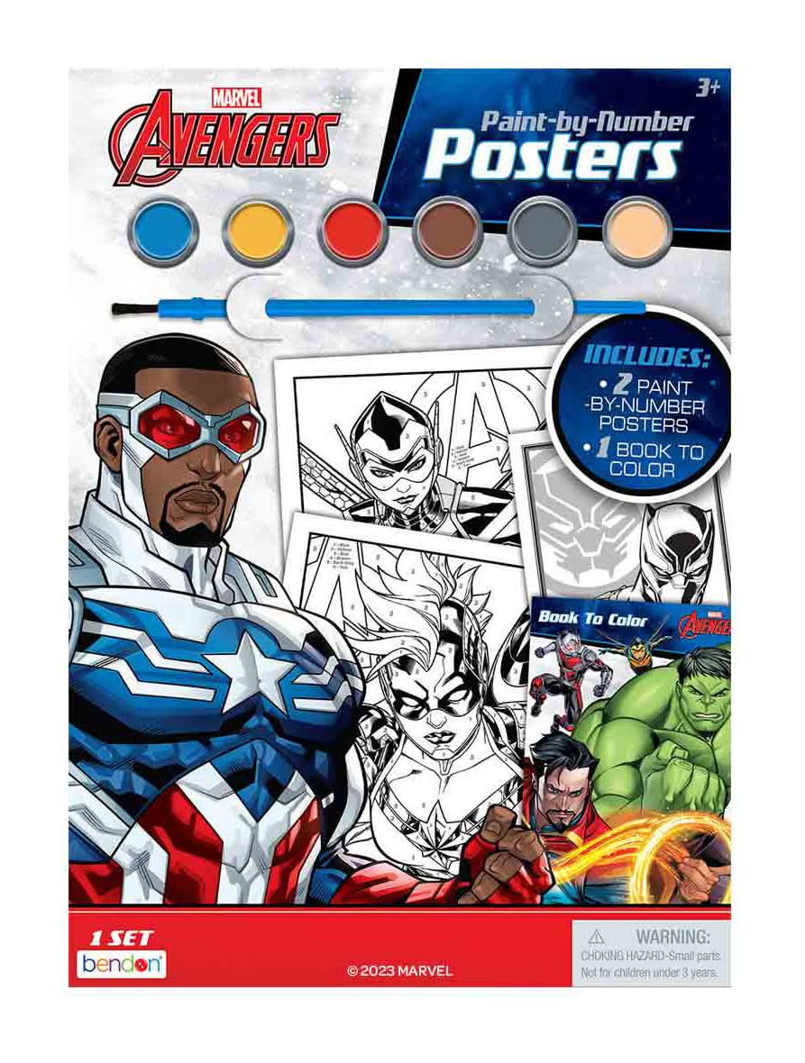 Bendon Marvel Avengers Paint-By-Number Posters And Book