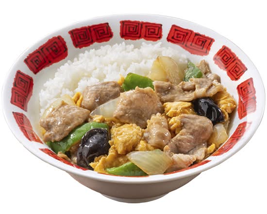 豚肉玉子炒め 大盛りご飯のお得丼